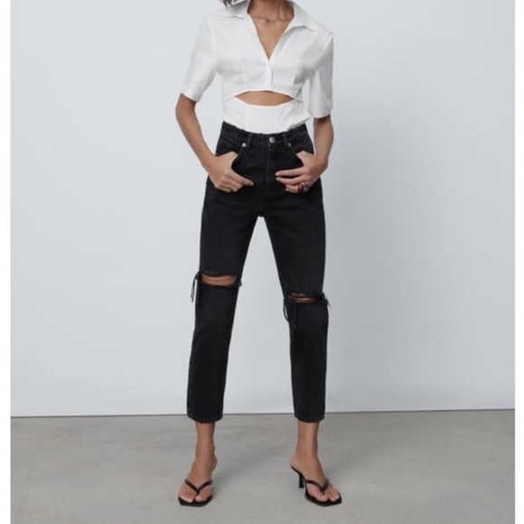 NWT ZARA CLASSIC MOM FIT JEANS - Picture 2 of 5